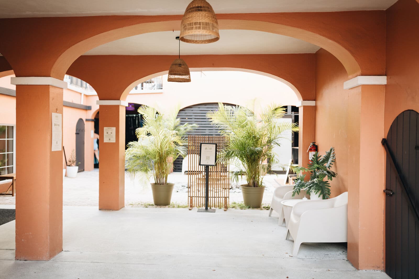 Courtyard lounge under the arches