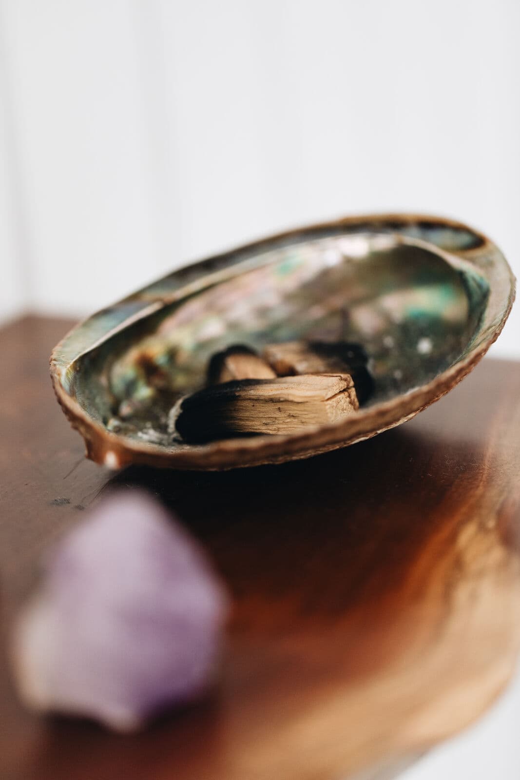 Abalone shell and amethyst